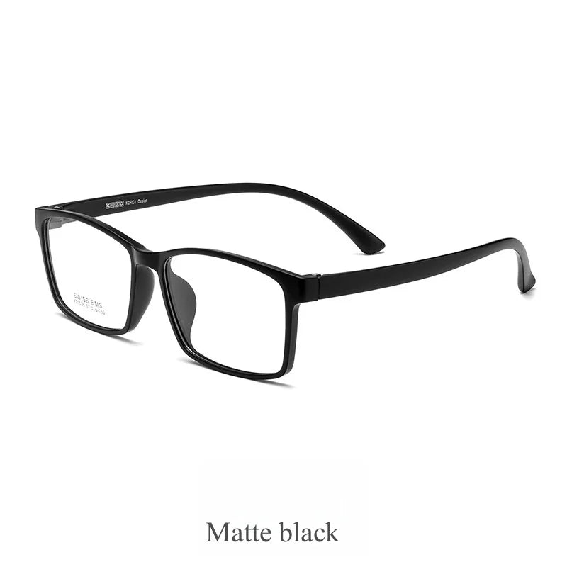 KatKani Mens Full Rim Large Square Plastic Eyeglasses X21026r Full Rim KatKani Eyeglasses Matte black  