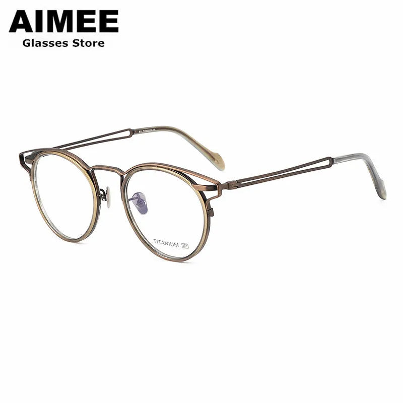 Aimee Unisex Full Rim Oval Titanium Acetate Eyeglasses 19061 Full Rim Aimee   