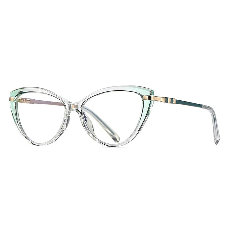 Laoyehui Women's Full Rim Square Cat Eye Polycarbonate Reading Glasses L2111 Reading Glasses Laoyehui C2 +300 