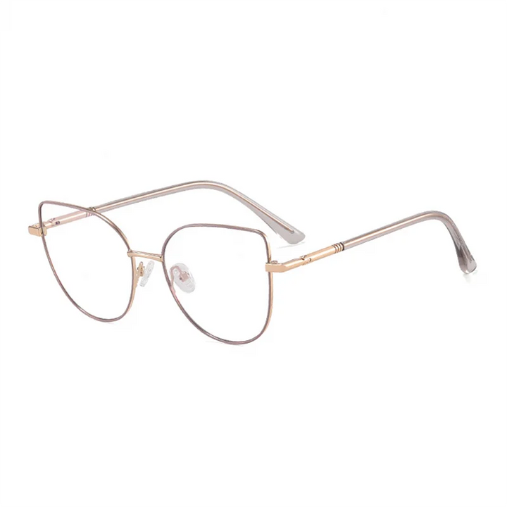 Ralferty Women's Full Rim Square Cat Eye Alloy Eyeglasses R83605 Full Rim Ralferty C5 Gray CHINA 