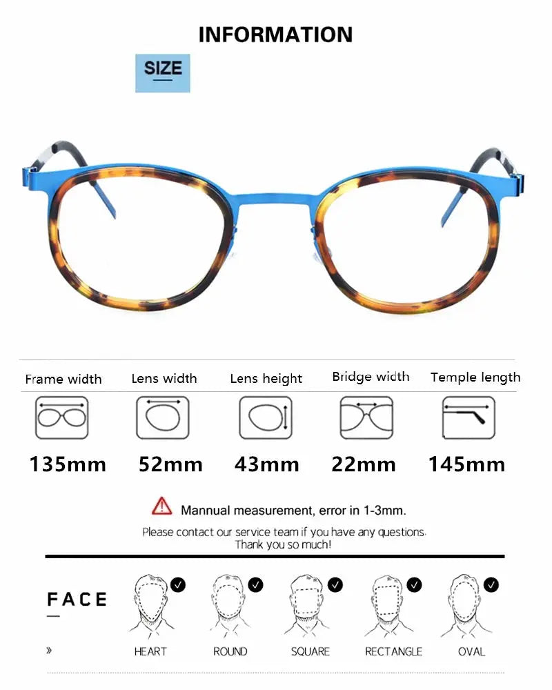 Aimee Women's Full Rim Oval Round Acetate Titanium Eyeglasses 489799 FuzWeb