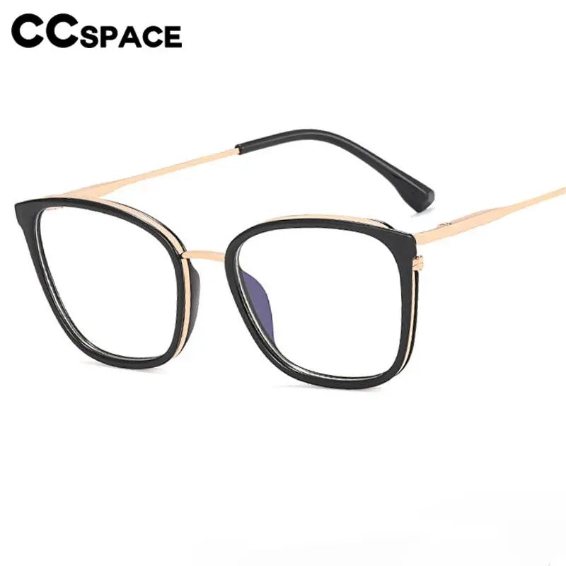 CCSpace Women's Full Rim Square Tr 90 Titanium Eyeglasses 56863 Full Rim CCspace   