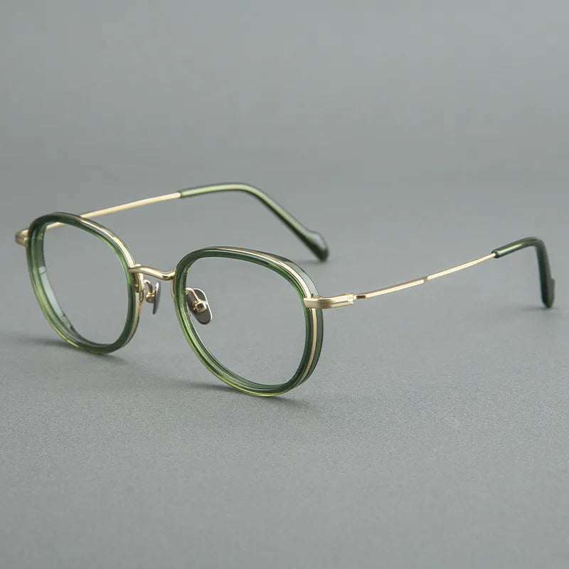 Black Mask Unisex Full Rim Round Titanium Eyeglasses BM-GH0084