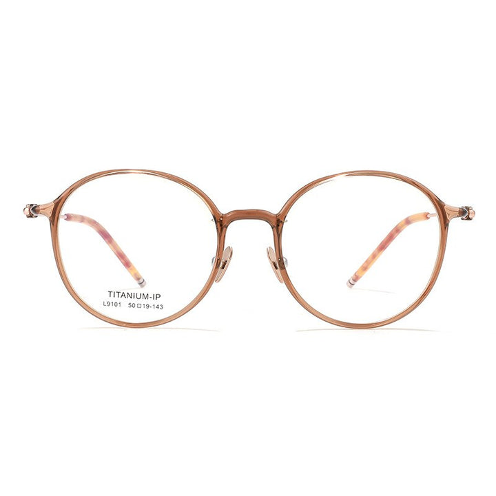 KatKani Unisex Full Rim Round Tr 90 Titanium Eyeglasses L9101 Full Rim KatKani Eyeglasses   