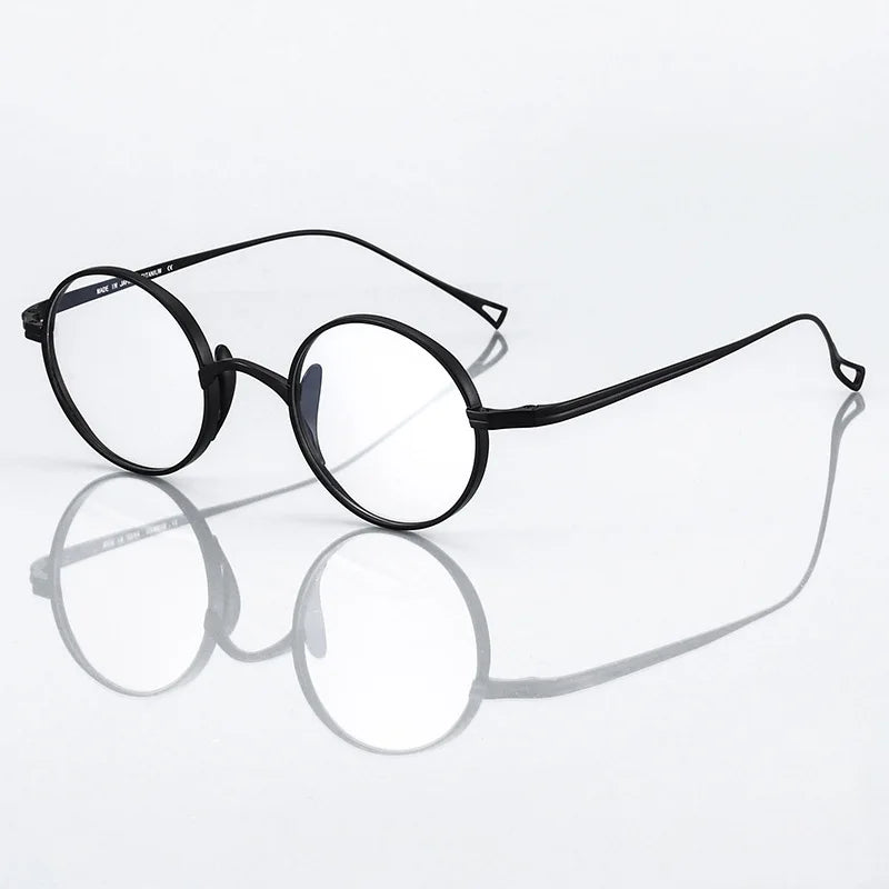 Black Mask Women's Full Rim Round Titanium Eyeglasses 844299