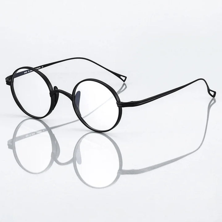 Black Mask Women's Full Rim Round Titanium Eyeglasses 844299