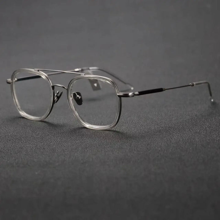 Momoja Women's Full Rim Square Double Bridge Titanium Eyeglasses 722108