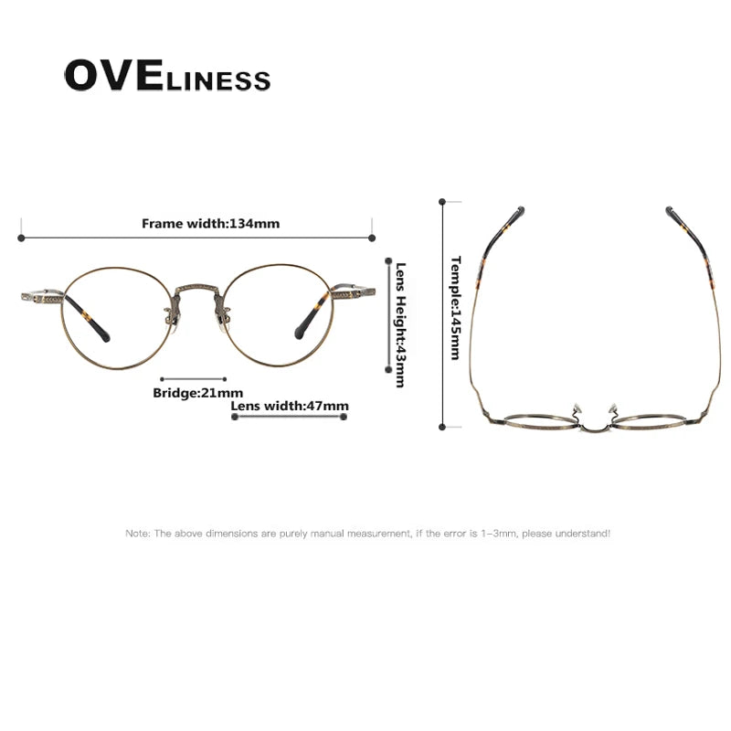 Oveliness Women's Full Rim Round Acetate Titanium Eyeglasses 3042 Full Rim Oveliness   