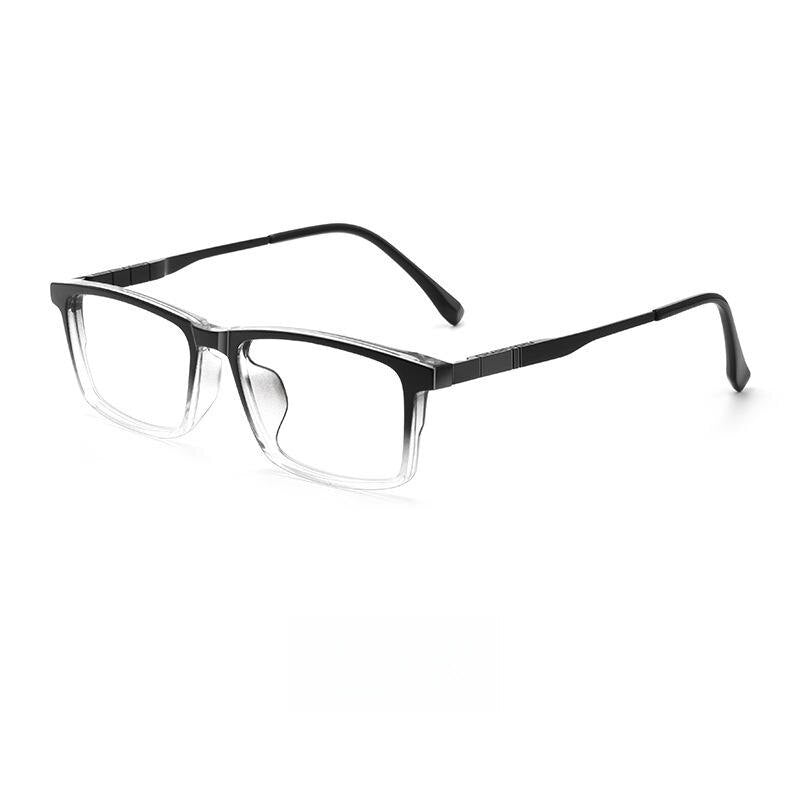 Yimaruili Men's Full Rim Square Tr 90 Titanium Eyeglasses Bv9008y Full Rim Yimaruili Eyeglasses Gradient Black  