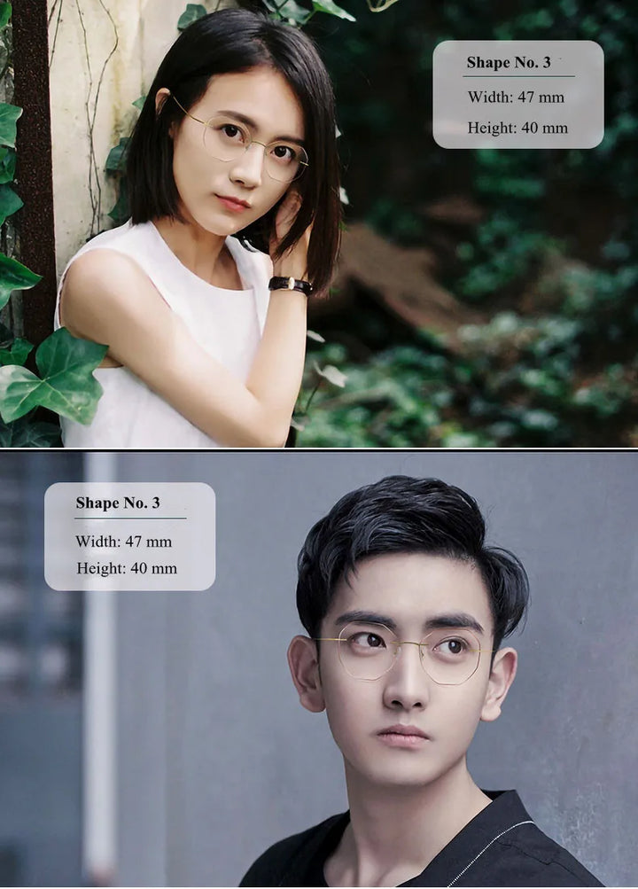 Chashma Unisex Rimless Small Oval Polygon Titanium Eyeglasses 716016