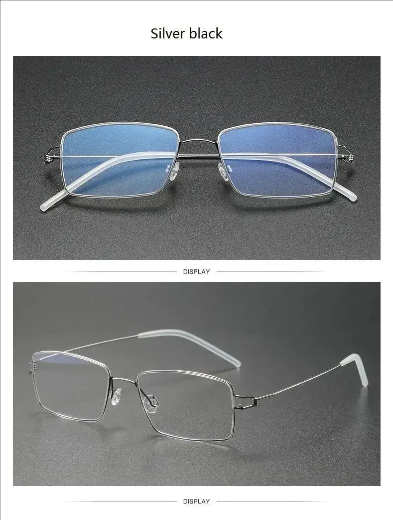 Aimee 513420 Full Rim Wide-Profile Screwless Titanium Square Frames Aimee