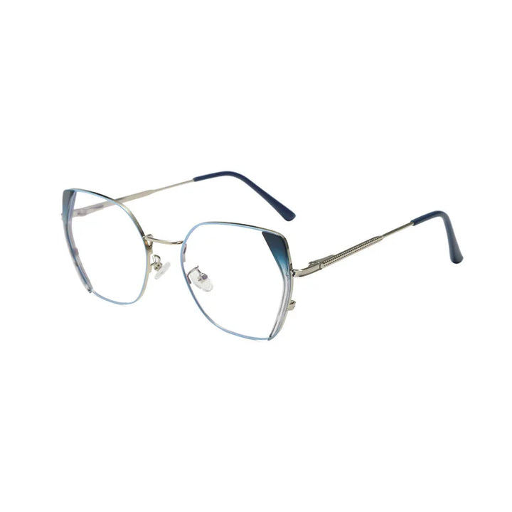 Zirosat Women's Full Rim Square Cat Eye Alloy Eyeglasses 30311