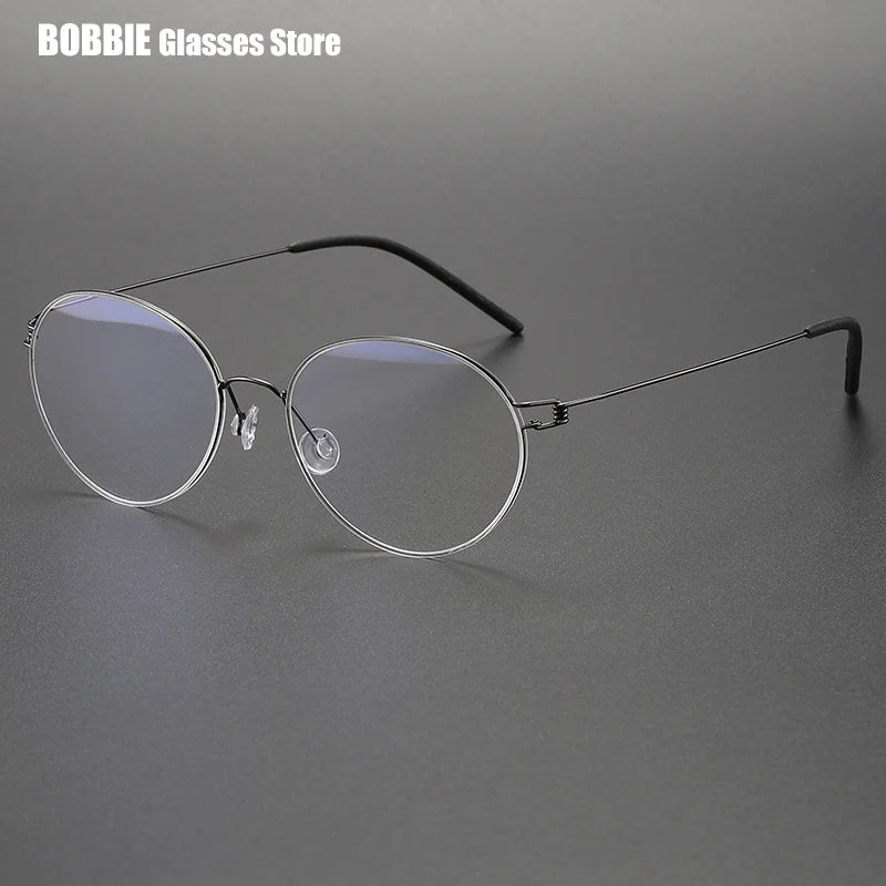 Bobbie Women's Semi Rim Oval Round Screwless Titanium Eyeglasses 434317