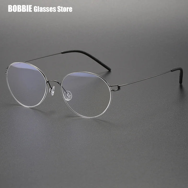 Bobbie Women's Semi Rim Oval Round Screwless Titanium Eyeglasses 434317