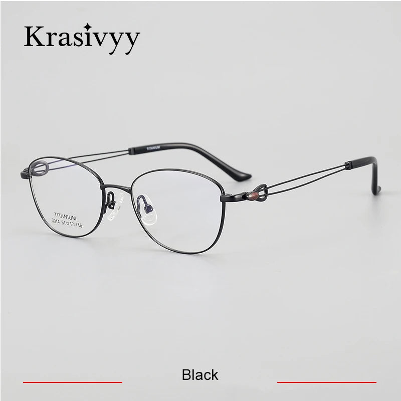 Krasivyy Women's Full Rim Oval Round Square Eyeglasses 443014 Full Rim Krasivyy Black  