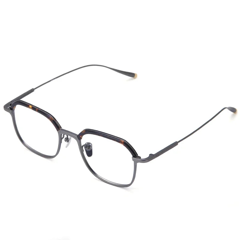 Aror Unisex Full Rim Square Titanium Acetate Eyeglasses 495051 Full Rim Aror