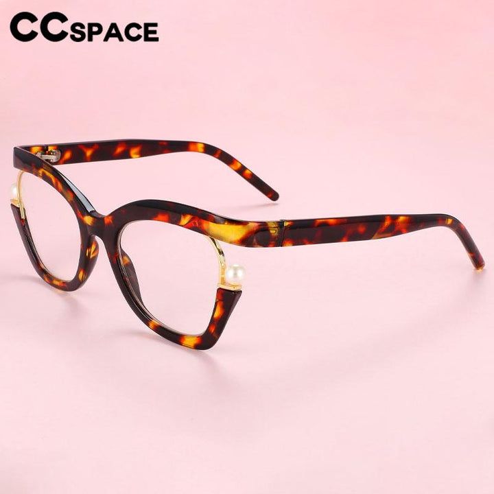 CCSpace Women's Full Rim Square Cat Eye Tr 90 Titanium Eyeglasses 56633 Full Rim CCspace   