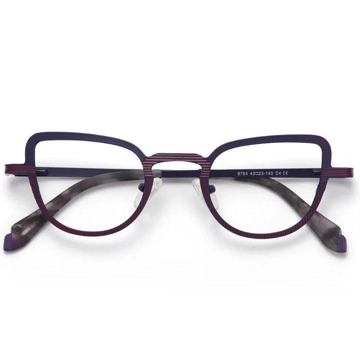 Muzz Women's Full Rim Oval Cat Eye Alloy Eyeglasses 87644