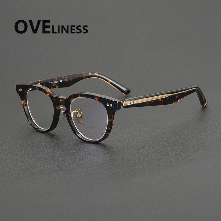 Oveliness Unisex Full Rim Round Square Acetate Eyeglasses 36902