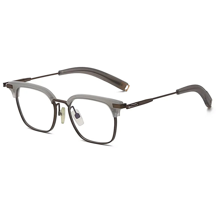 Oveliness Unisex Big Full Rim Square Acetate Titanium Eyeglasses 64107