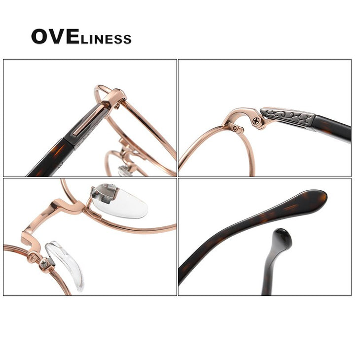 Oveliness Unisex Full Rim Oval Acetate Titanium Eyeglasses Ks96 Full Rim Oveliness   