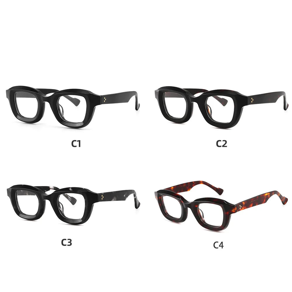Cubojue Unisex Full Rim Square Acetate Reading Glasses Gl6624 Reading Glasses Cubojue   