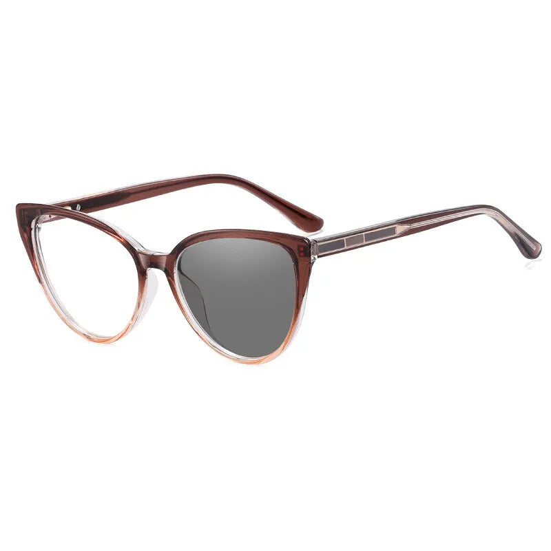 CCspace Women's Full Rim Cat Eye Tr 90 Titanium Photochromic Reading Glasses 311155