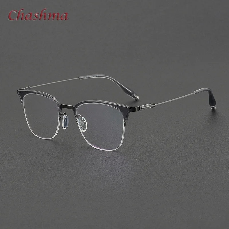 Chashma Ochki Women's Full Rim Square Acetate Titanium Eyeglasses 802506