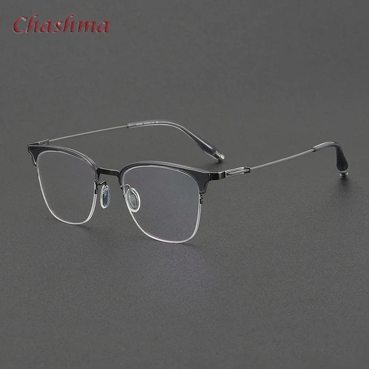 Chashma Ochki Women's Full Rim Square Acetate Titanium Eyeglasses 802506