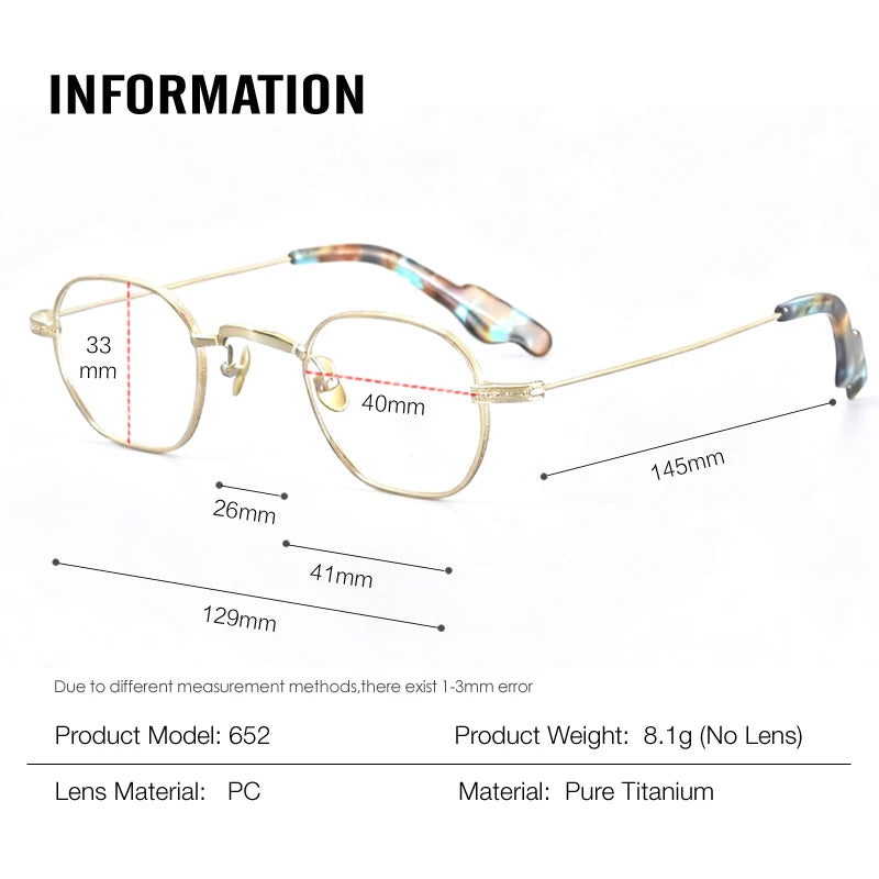 Muzz 652F men's small square IP titanium prescription eyeglasses — view 2