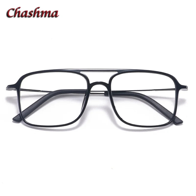 Chashma Ochki Unisex Youth's Full Rim Square Double Bridge Ultem Eyeglasses 2135 Full Rim Chashma Ochki   