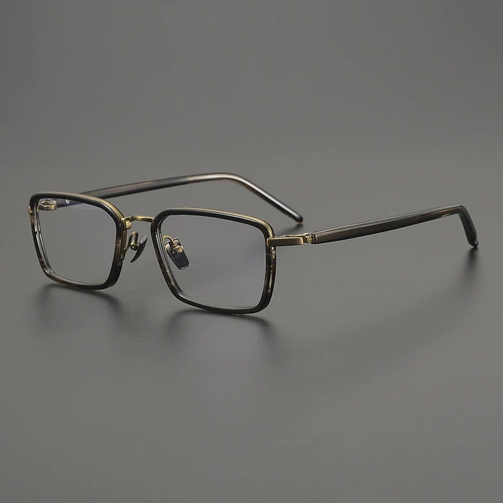 Gatenac Unisex Full Rim Big Square Titanium Acetate Eyeglasses G2172