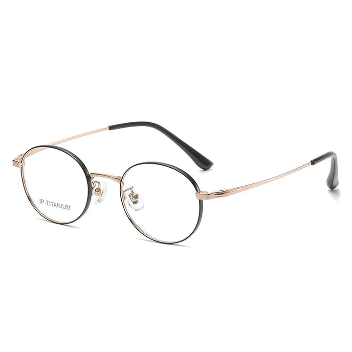 Yimaruili Women's Full Rim Oval Round Titanium Eyeglasses 698521