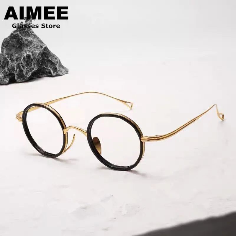 Aimee Women's Full Rim Round Titanium Acetate Eyeglasses 480871 Full Rim Aimee