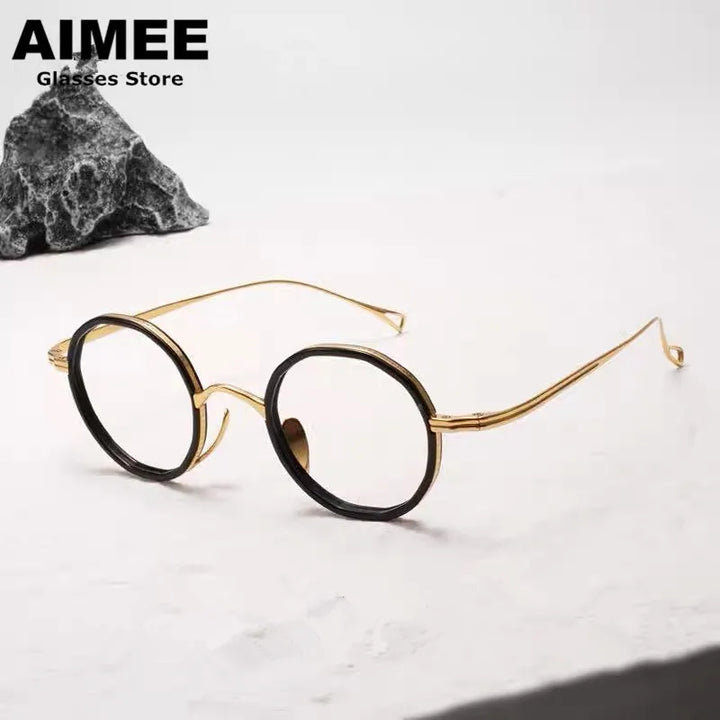 Aimee Women's Full Rim Round Titanium Acetate Eyeglasses 480871