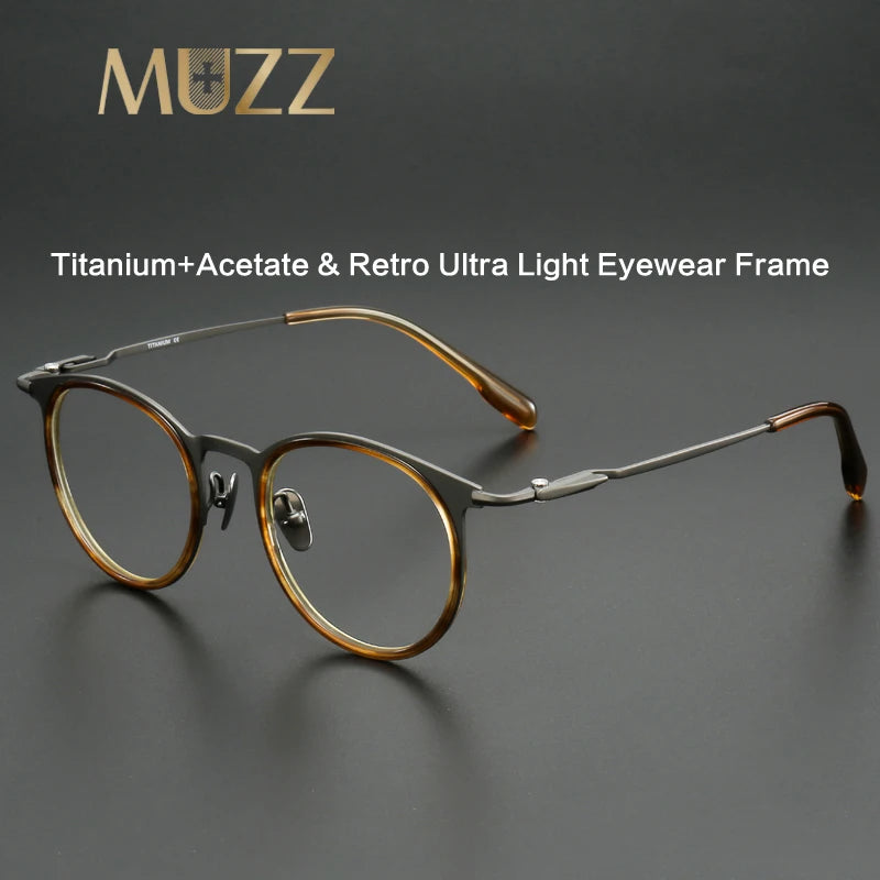 Muzz 0056D unisex round titanium acetate prescription eyeglasses