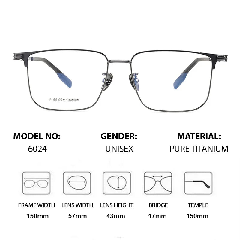 Chashma Ottica Men's Full Rim Square Titanium Eyeglasses 966024