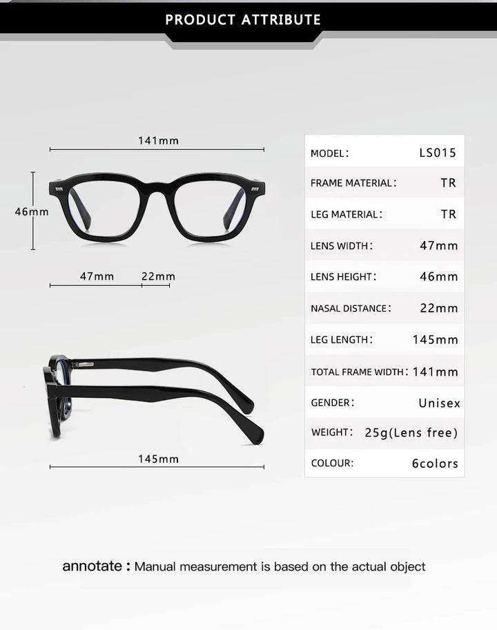Vicky Unisex Full Rim Square Tr 90 Titanium Reading Glasses 97015