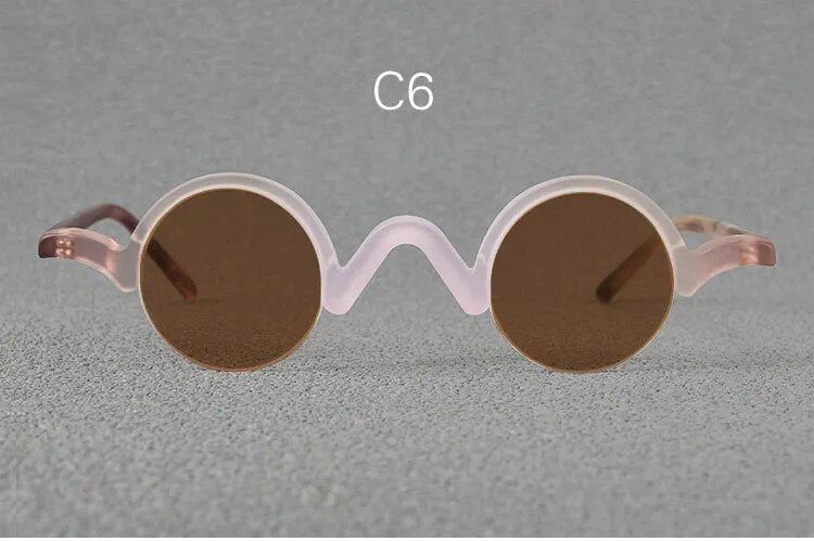 Yujo Unisex Semi Rim Round Acetate Polarized Sunglasses 35mm Sunglasses Yujo C6 China 