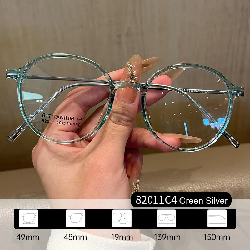 Gmei Women's Full Rim Oval Round Tr 90 Titanium Eyeglasses 82011