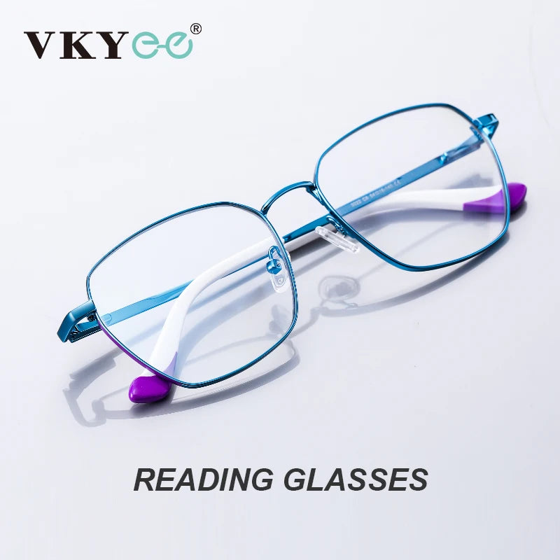 Vicky Unisex Full Rim Square Stainless Steel Acetate Reading Glasses 3022 Reading Glasses Vicky   