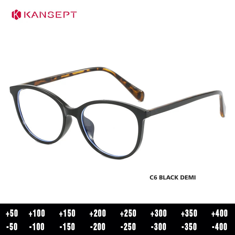 Kansept Women's Full Rim Round Tr 90 Titanium Reading Glasses 80234