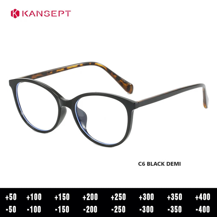 Kansept Women's Full Rim Round Tr 90 Titanium Reading Glasses 80234