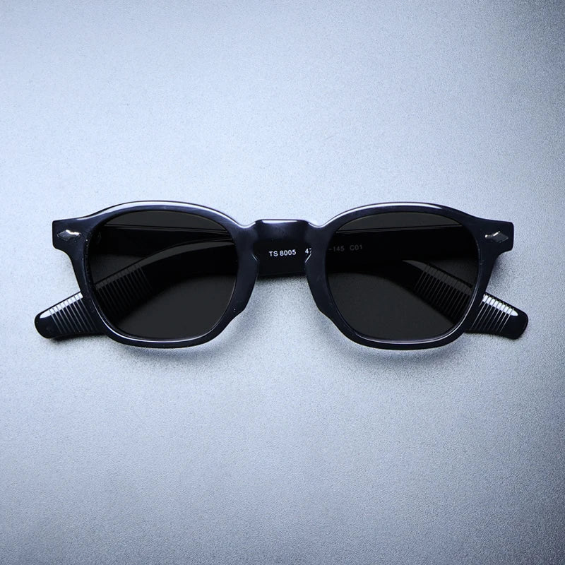 Gatenac Unisex Full Rim Square Acetate Polarized Sunglasses M009 Sunglasses Gatenac Black Black  