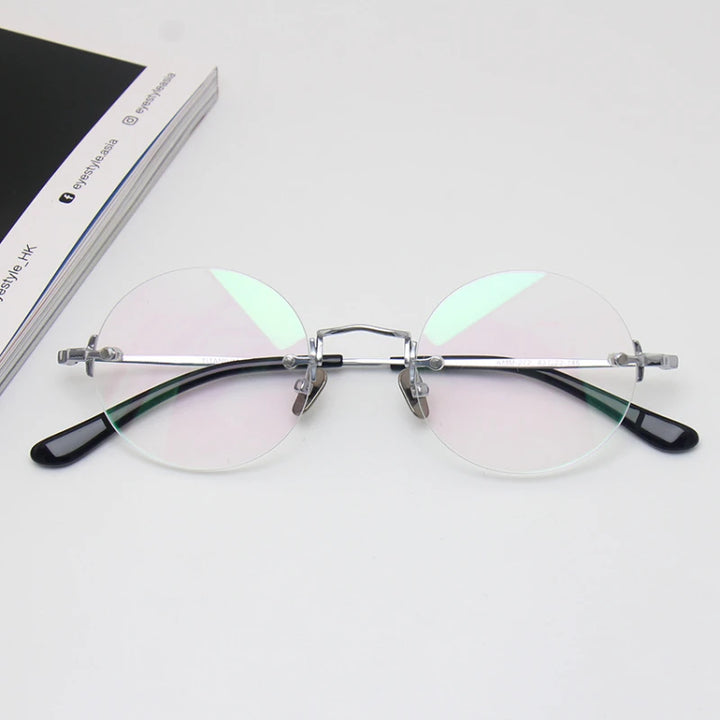 Blackmask Unisex Rimless Round Titanium Eyeglasses BM-KM272