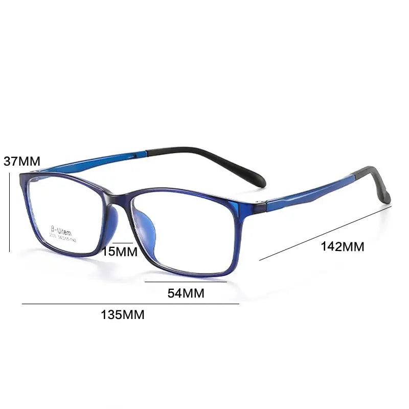 Gatenac Women's Full Rim Square Tr 90 Titanium Eyeglasses 673305 FuzWeb