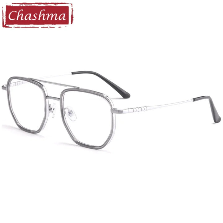 Chashma Ottica Men's Full Rim Polygon Double Bridge Titanium Acetate Eyeglasses 13613