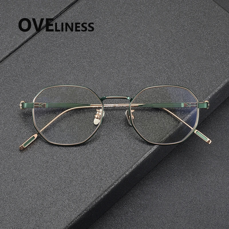 Oveliness Women's Full Rim Square Oval Titanium Eyeglasses 872130 Full Rim Oveliness