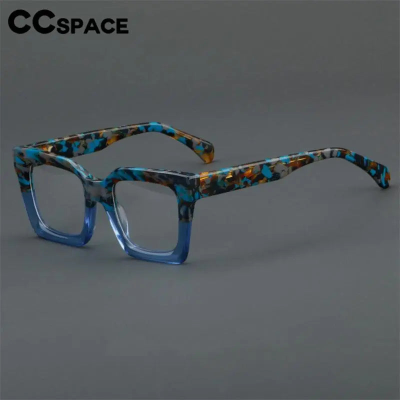 CCSpace Unisex Full Rim Large Square Acetate Eyeglasses 56909 Full Rim CCspace   