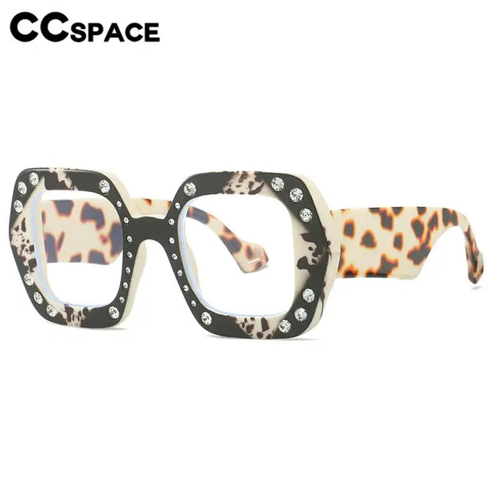 CCspace Women's Full Rim Big Square Polycarbonate Eyeglasses 57412 Full Rim CCSpace   